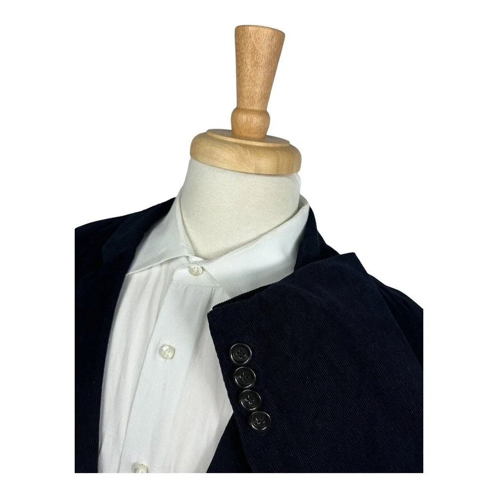 J Crew Blue Cotton Corduroy‎ Half Lined Mens Blazer Size Large